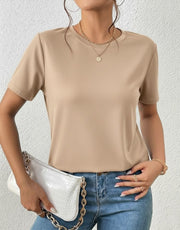 Camiseta Basica de Mujer Camel - Algodon Lycrado