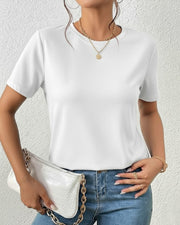 Camiseta Basica de Mujer  Blanco - Algodon Lycrado