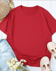 Camiseta Basica de Mujer Roja - Algodon Lycrado
