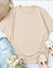 Camiseta Basica de Mujer Camel - Algodon Lycrado