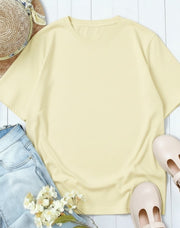 Camiseta Basica de Mujer Amarillo- Algodon Lycrado
