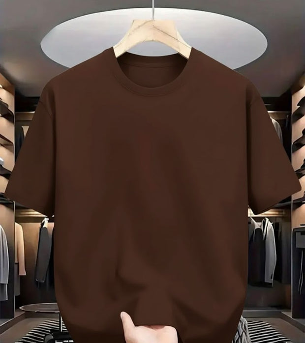 Camiseta Basica de Hombre Cafe Militar - Algodon Lycrado (Copia)