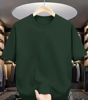 Camiseta Basica de Hombre Verde Militar - Algodon Lycrado