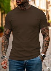 Camiseta Basica de Hombre Cafe Militar - Algodon Lycrado (Copia)