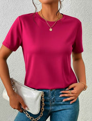 Camiseta Basica Fuscia- Algodon Lycrado