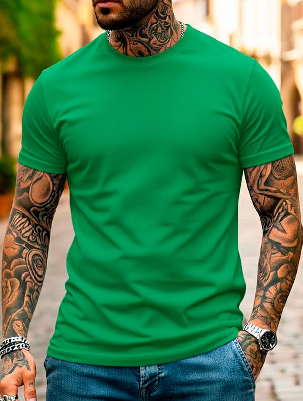 Camiseta Basica de Hombre Verde Antioquia- Algodon Lycrado